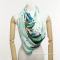 Digital print silk scarf,lowest price,infinity scarf,Chinese lotus flower printing